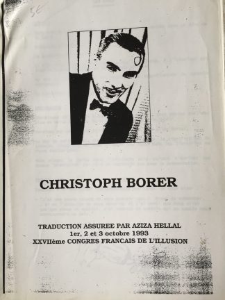 Notes de conférence - 28ème congrès français de l'illusion - Christoph Borer