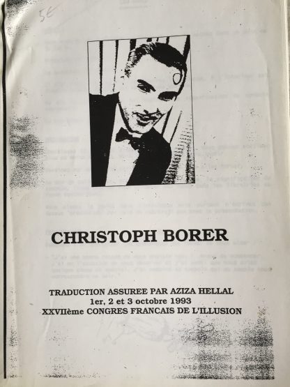 Notes de conférence - 28ème congrès français de l'illusion - Christoph Borer