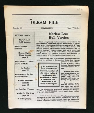 The Olram file - premier issue - December 1990