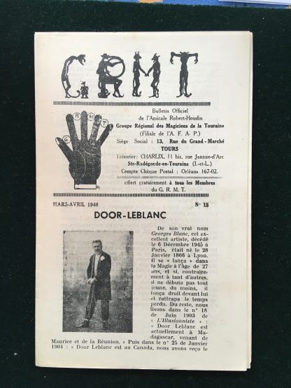 G.R.M.T. n°15 - mars / avril 1946 - Door-Leblanc