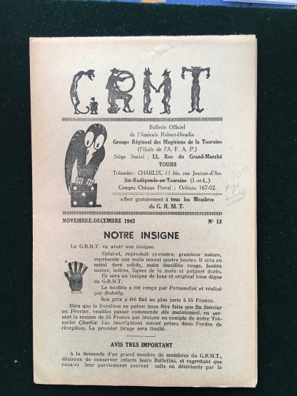 G.R.M.T. n°13 - novembre / décembre 1945 - Notre insigne