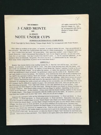3 Card Monte - Note under cups