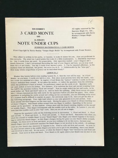 3 Card Monte - Note under cups