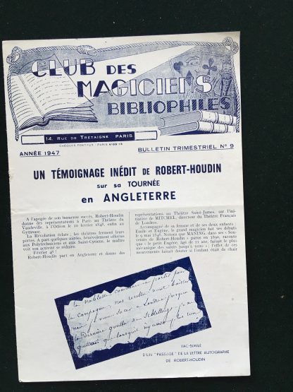 Club des magiciens bibliophiles n°09 - 1947