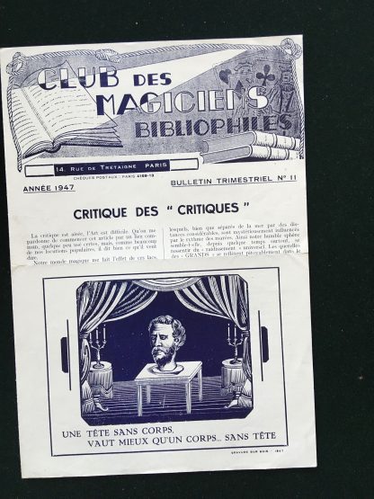 Club des magiciens bibliophiles n°11 - 1947