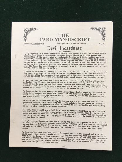 The card manu-script