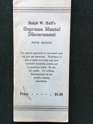 Ralph W. Hull's Supreme Mental Discernment - fifth edition