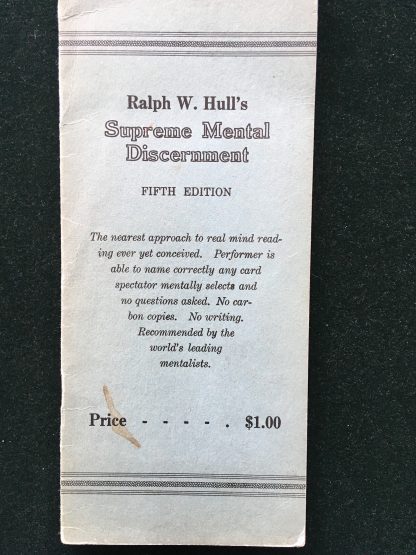 Ralph W. Hull's Supreme Mental Discernment - fifth edition