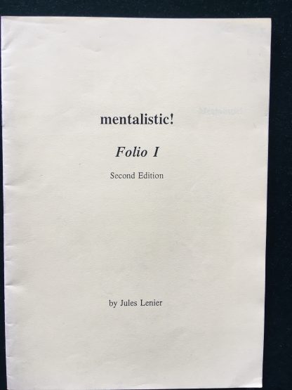 mentalistic! Folio 1 - second edition